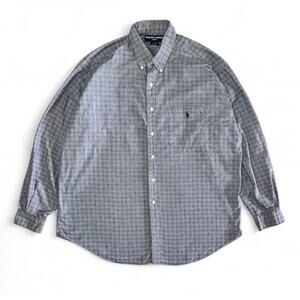 Vintage Polo Ralph Lauren Golf Tilden Plaid Long Sleeve Button Up Shirt Size XL